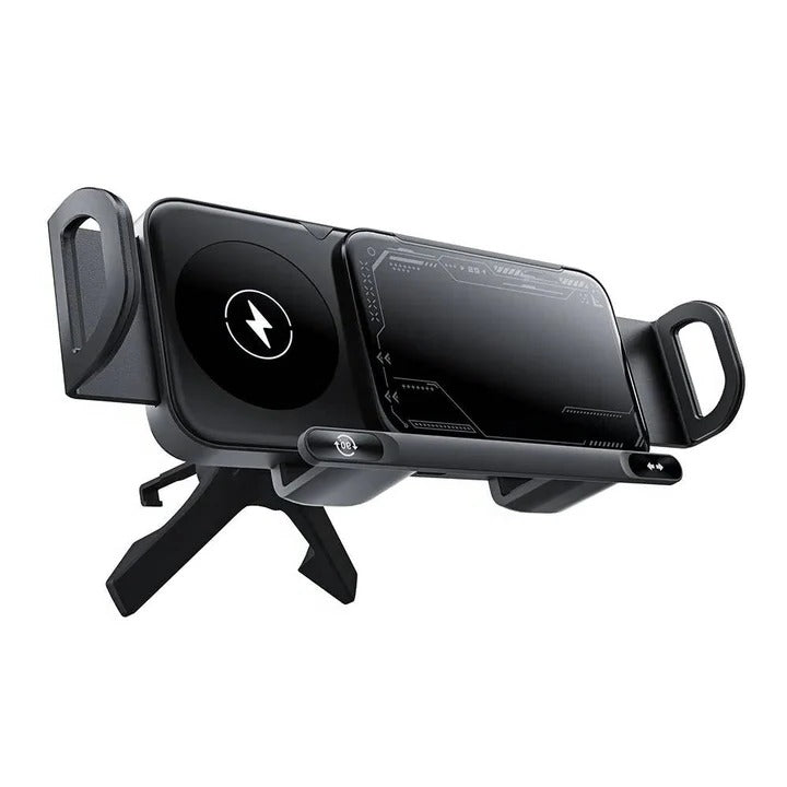 Wireless Car Charger Mount, Auto Clamping Phone Holder, Dual Coil Fast Charging, Air Vent Clip