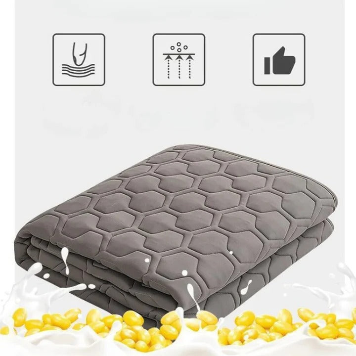 Quilted Cooling Mattress Pad with High-Density Cooling Fiber