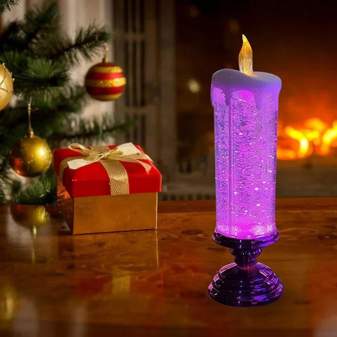 USB Rechargeable LED Glitter Candles with Automatic Swirling Effect