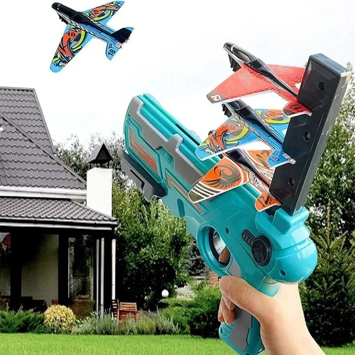 Havenholt One-Click Aircraft Launcher Toy with Foam Gliders