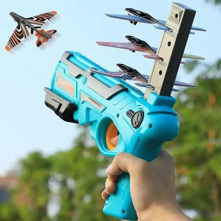 Havenholt One-Click Aircraft Launcher Toy with Foam Gliders