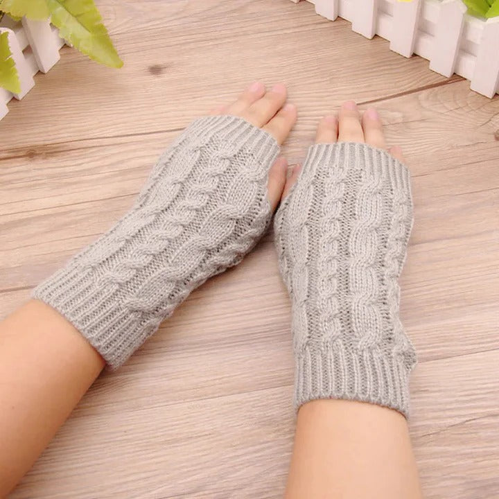 Havenholt Fleece-Lined Fingerless Gloves with Long Cuff