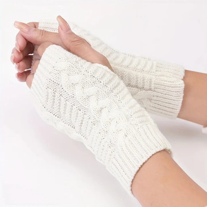 Havenholt Fleece-Lined Fingerless Gloves with Long Cuff