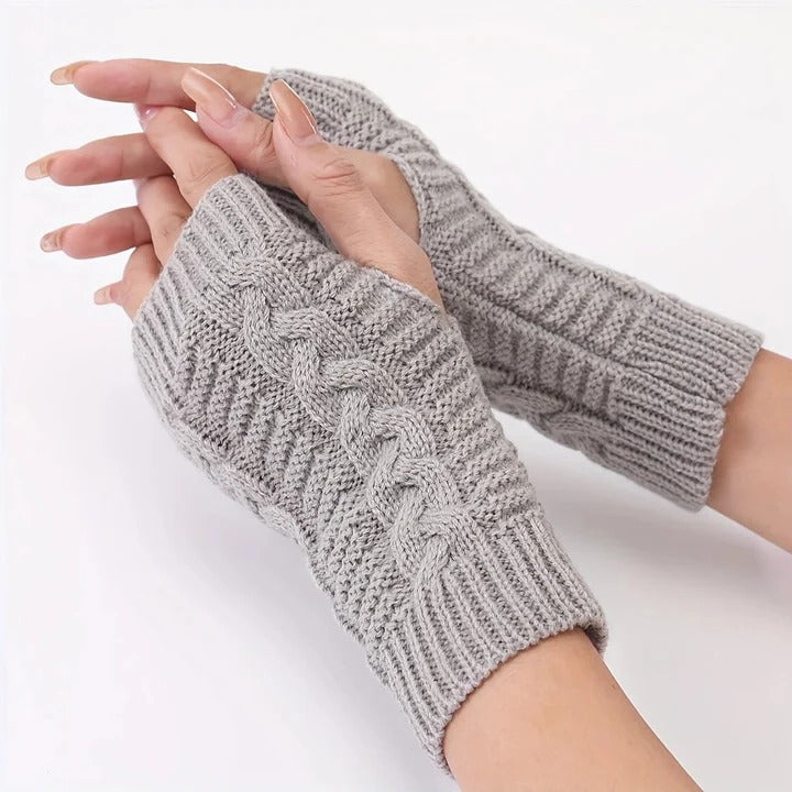 Havenholt Fleece-Lined Fingerless Gloves with Long Cuff