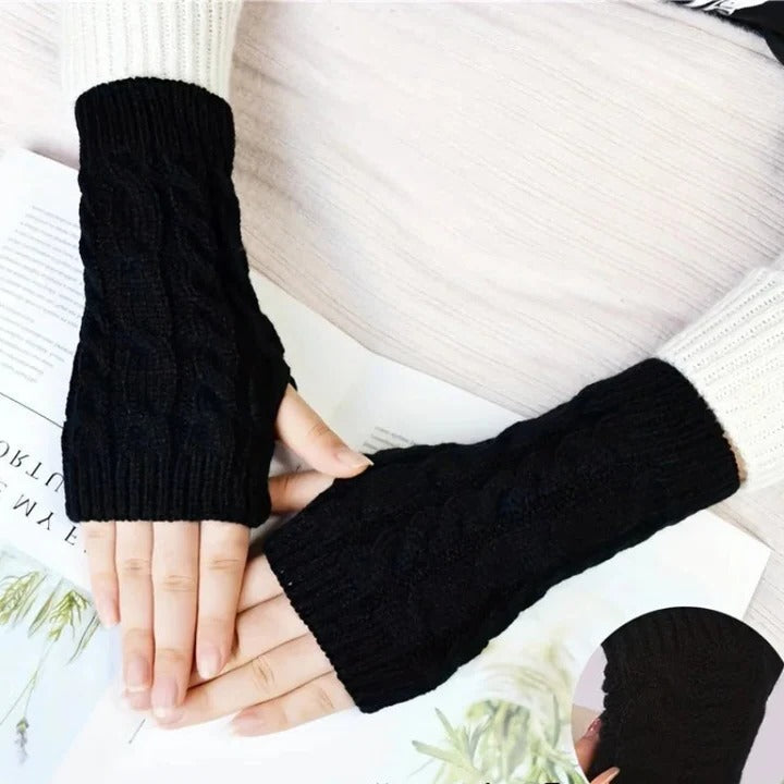 Havenholt Fleece-Lined Fingerless Gloves with Long Cuff