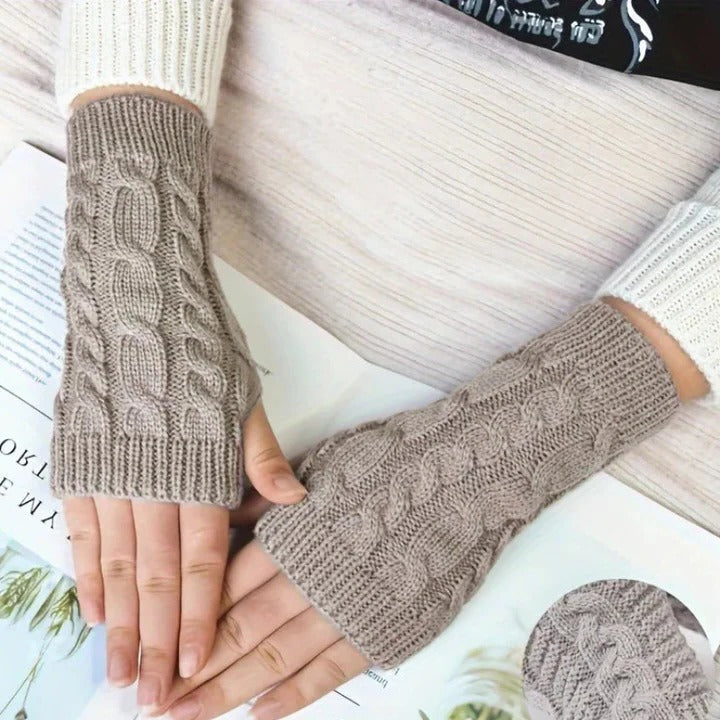 Havenholt Fleece-Lined Fingerless Gloves with Long Cuff