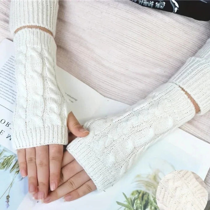Havenholt Fleece-Lined Fingerless Gloves with Long Cuff