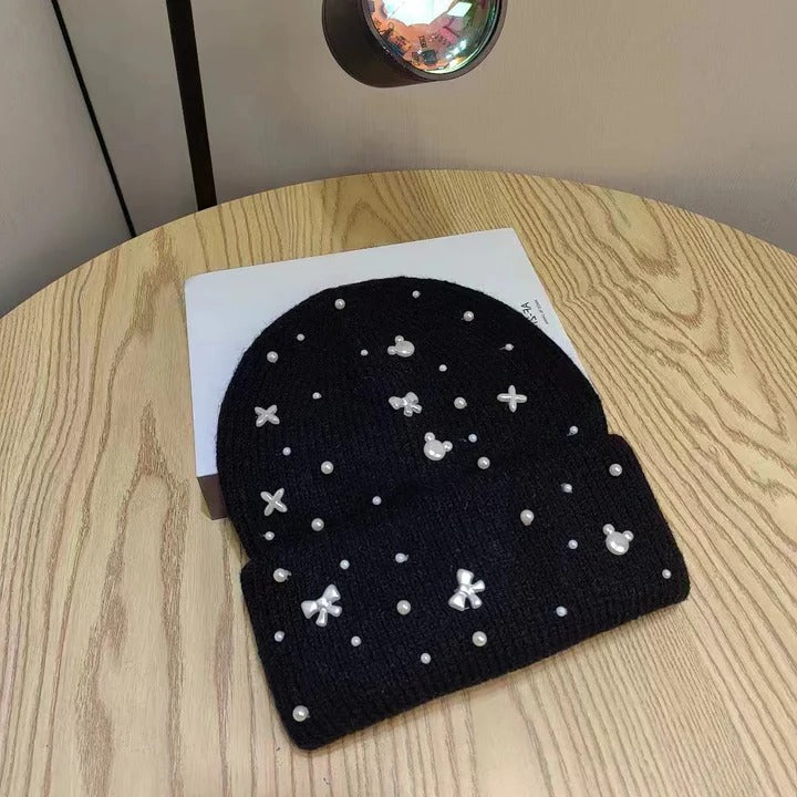 Havenholt Pearl Embellished Knit Beanie