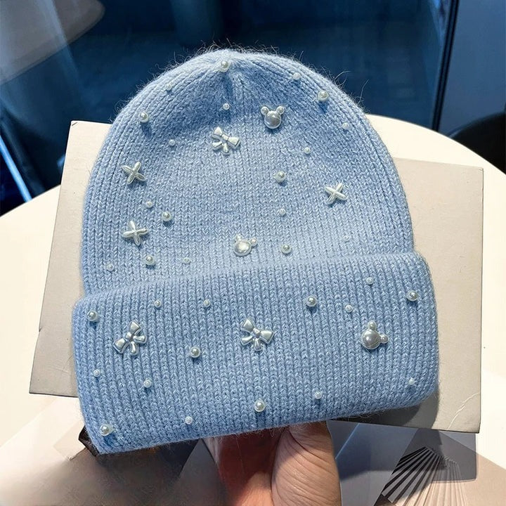 Havenholt Pearl Embellished Knit Beanie
