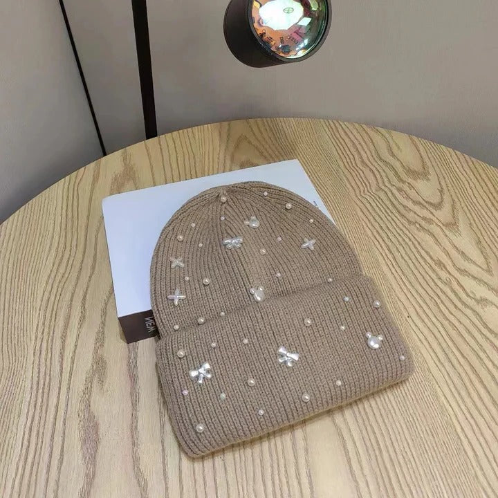 Havenholt Pearl Embellished Knit Beanie
