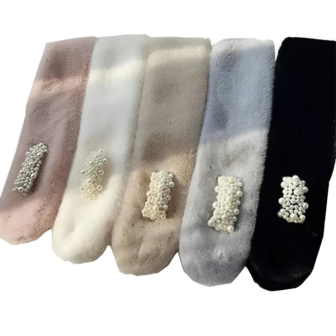 Havenholt Faux Fur Scarf with Pearl Accents