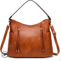 Elegant Ladies Vintage Leather Bag and Classic Retro Shoulder Tote