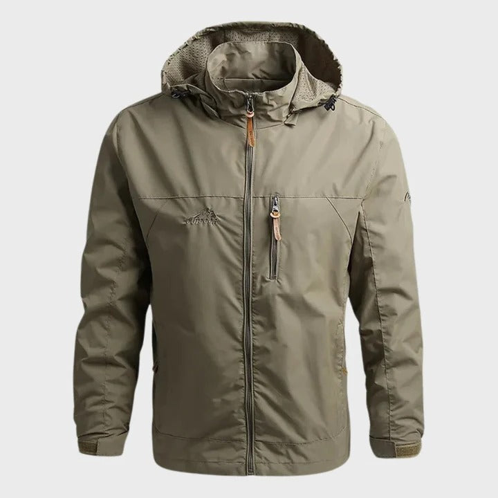 Weatherproof Masculine Outerwear with Moisture Resistant Fabric and Windproof Protection