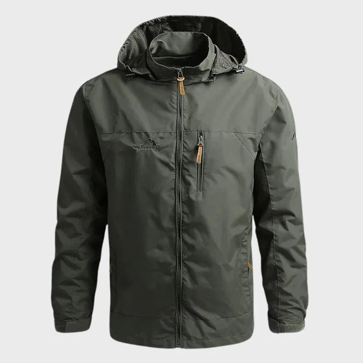 Weatherproof Masculine Outerwear with Moisture Resistant Fabric and Windproof Protection