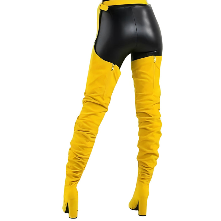 Havenholt Faux Suede Over the Knee Boots with Waist Belt
