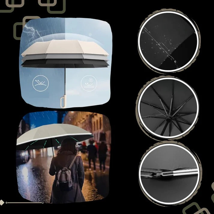 Automatic Lock Wind Resistant Umbrella