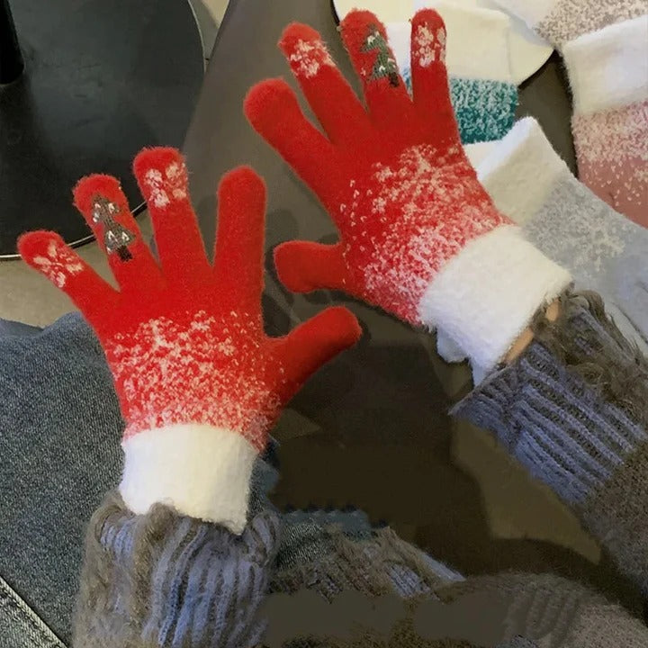 Warmth Interior Festive Fleece Lined Knit Gloves