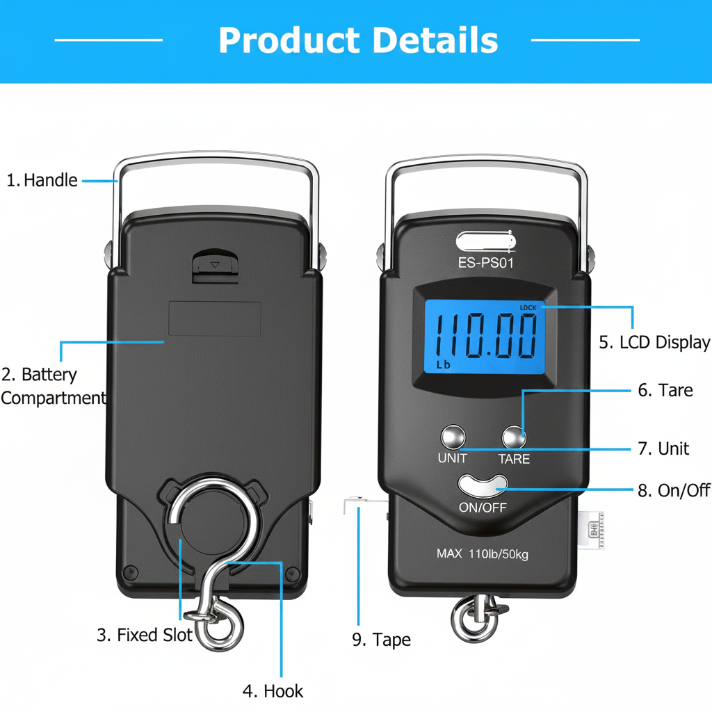 Havenholt Digital Hanging Scale with Built-In Tape Measure