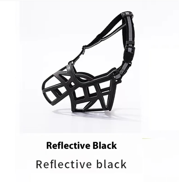 Open Basket Dog Muzzle with Adjustable Straps and Training Guide
