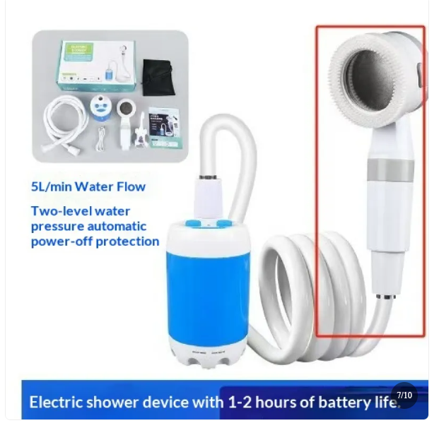 Portable USB Rechargeable Water Pump Shower Head