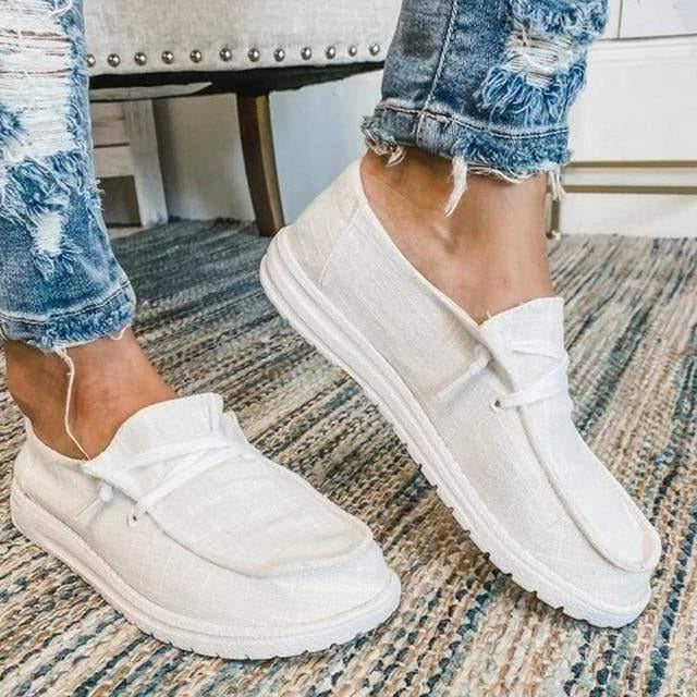 Havenholt Wide Fit Canvas Slip-On Shoes with Padded Footbed