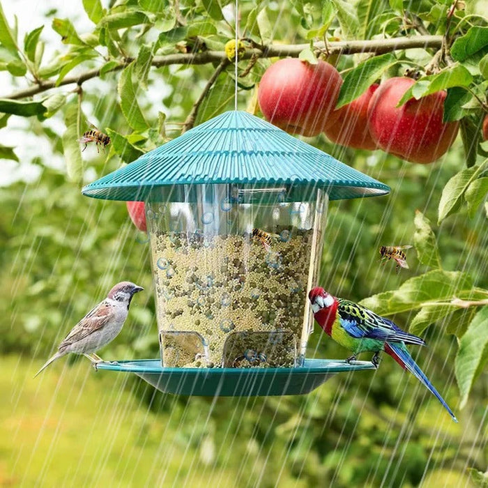 Hanging Bird Feeder with Automatic Seed Dispenser