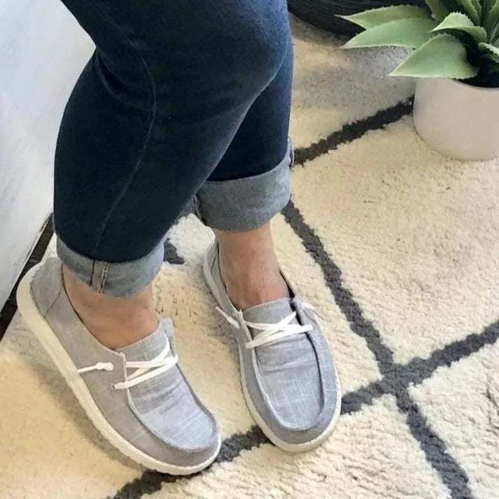 Havenholt Wide Fit Canvas Slip-On Shoes with Padded Footbed