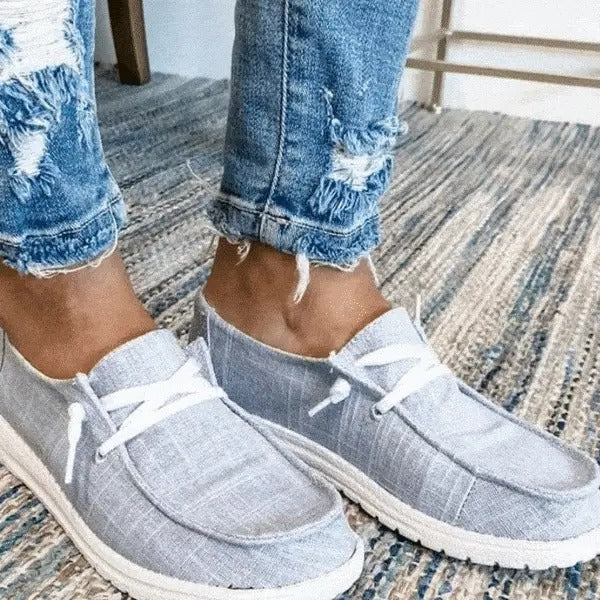 Havenholt Wide Fit Canvas Slip-On Shoes with Padded Footbed