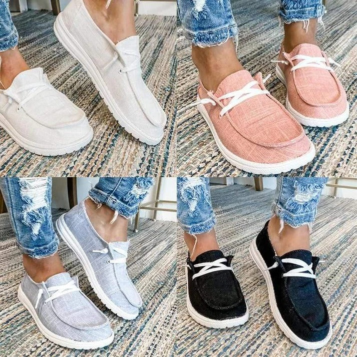 Havenholt Wide Fit Canvas Slip-On Shoes with Padded Footbed