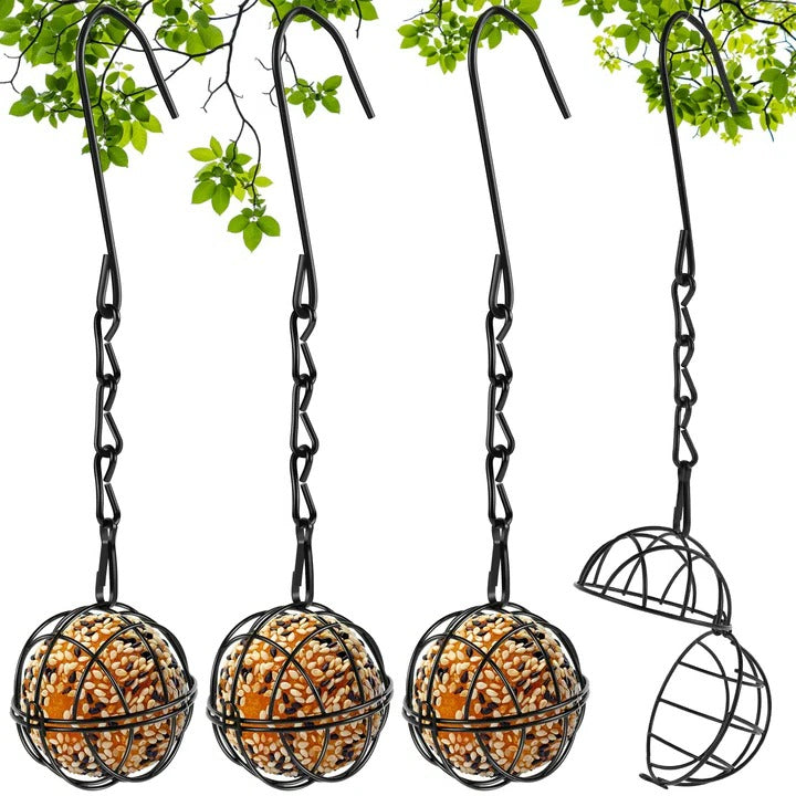 Metal Hanging Bird Feeder Set
