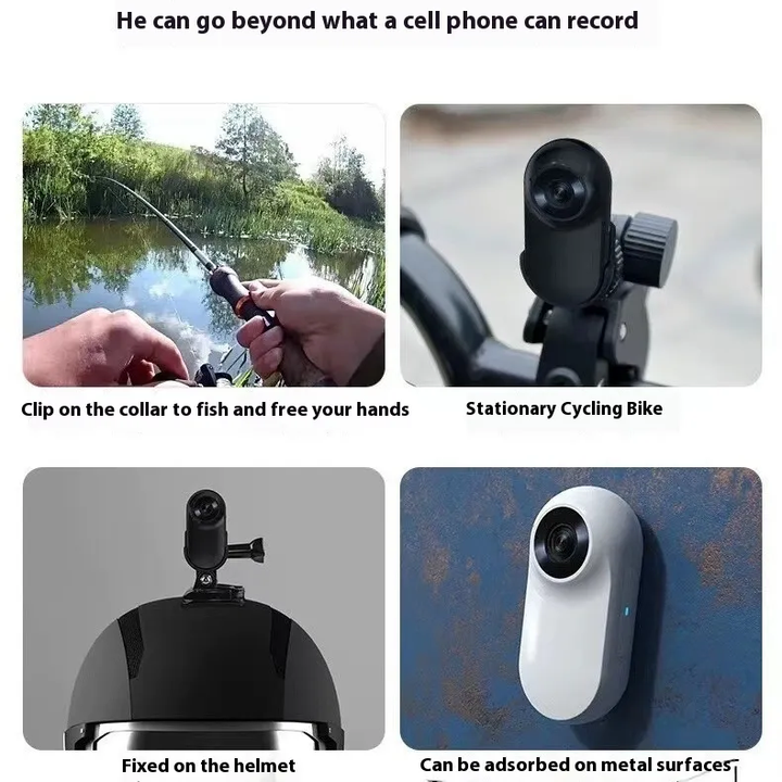 Mini Wearable POV Camera with Collar, Clip and Magnetic Mounting Options