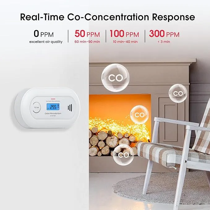 Carbon Monoxide Alarm with LCD Display