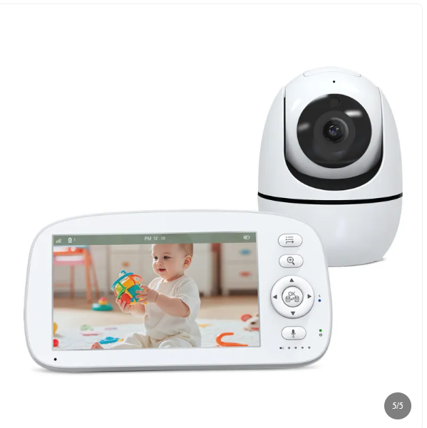 Baby Monitor with 5-Inch Display, Night Vision, Temperature Alerts and 1000ft Range