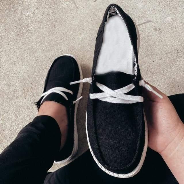 Havenholt Wide Fit Canvas Slip-On Shoes with Padded Footbed