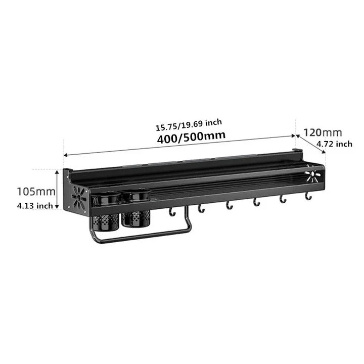 Havenholt Wall Mounted Kitchen Shelf with Hooks