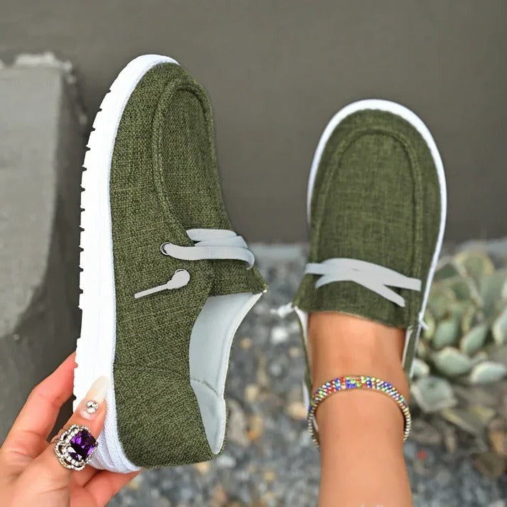 Havenholt Wide Fit Canvas Slip-On Shoes with Padded Footbed