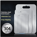 304 Stainless Steel Cutting Board with Rounded Edges and Handle