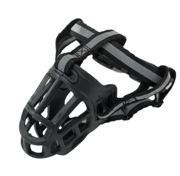 Open Basket Dog Muzzle with Adjustable Straps and Training Guide