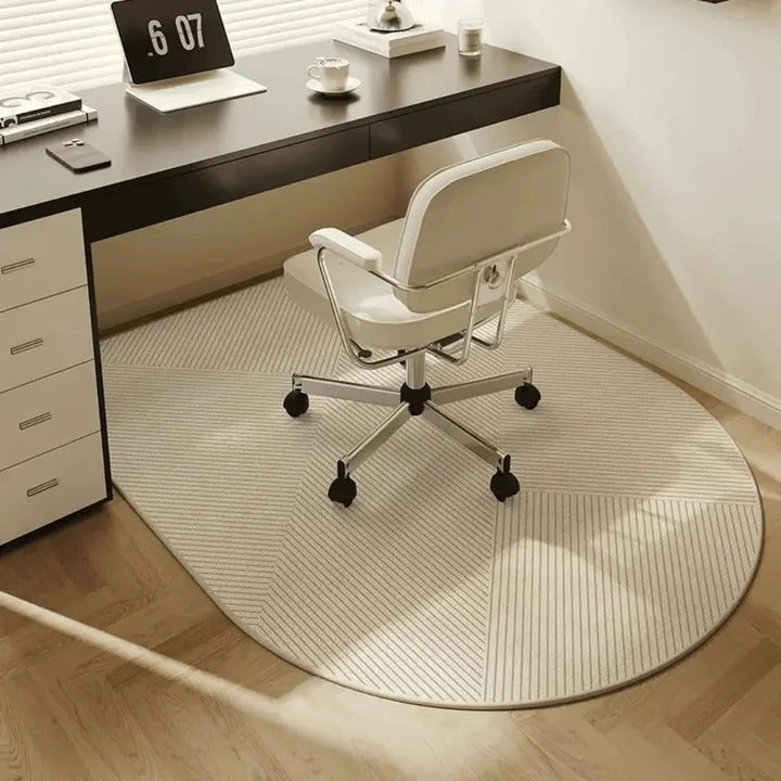 Carpeted Floor Chair Mat with Cleated Underside and High Impact Strength