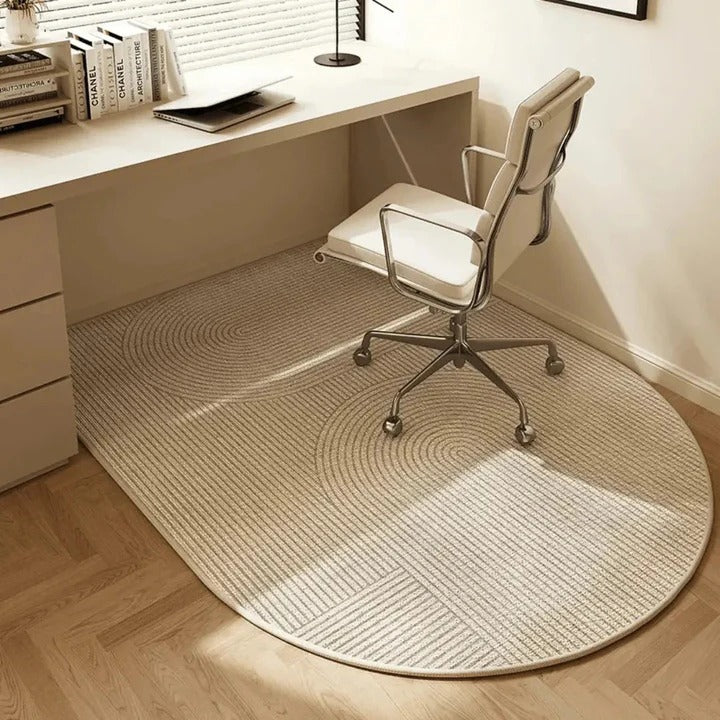 Carpeted Floor Chair Mat with Cleated Underside and High Impact Strength