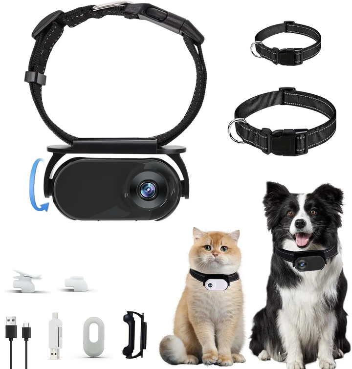 Mini Wearable POV Camera with Collar, Clip and Magnetic Mounting Options