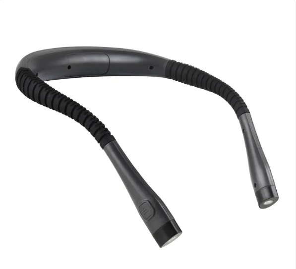 Portable Neck Reading Light with Flexible Dual Heads for Hands-Free Use