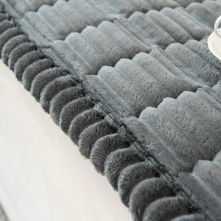 Havenholt Plush Sofa Cover with Pleated Edge