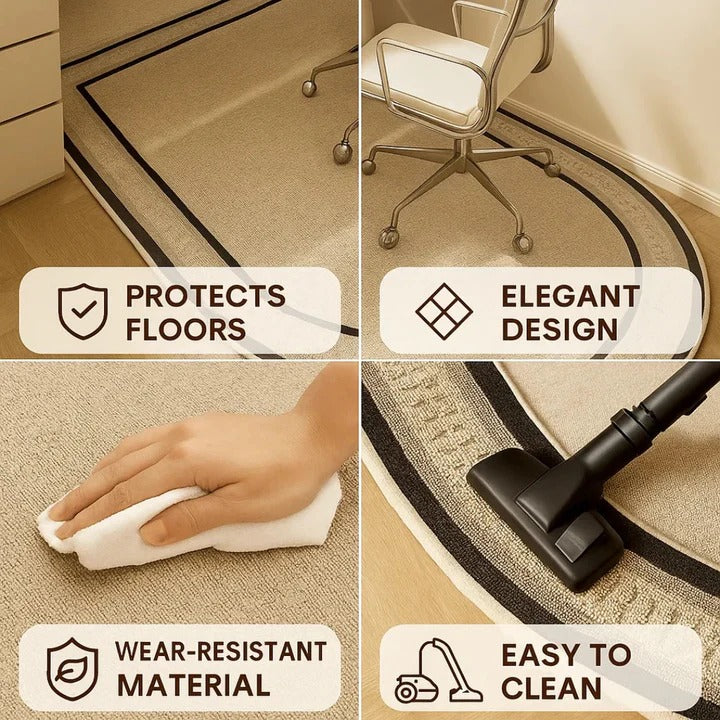 Carpeted Floor Chair Mat with Cleated Underside and High Impact Strength