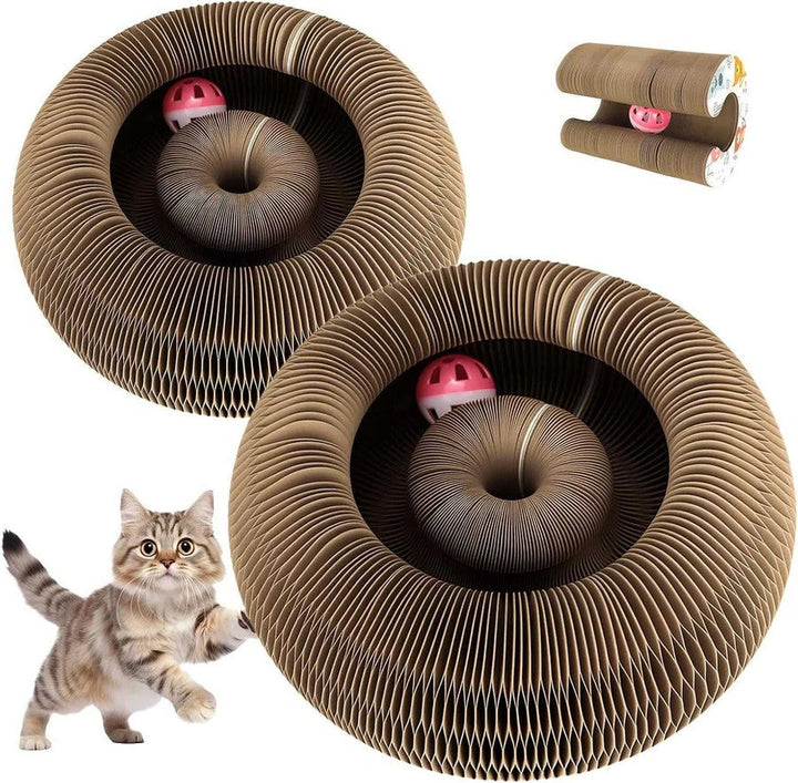 Havenholt Cardboard Cat Scratching Board with Ball, 2 Pack