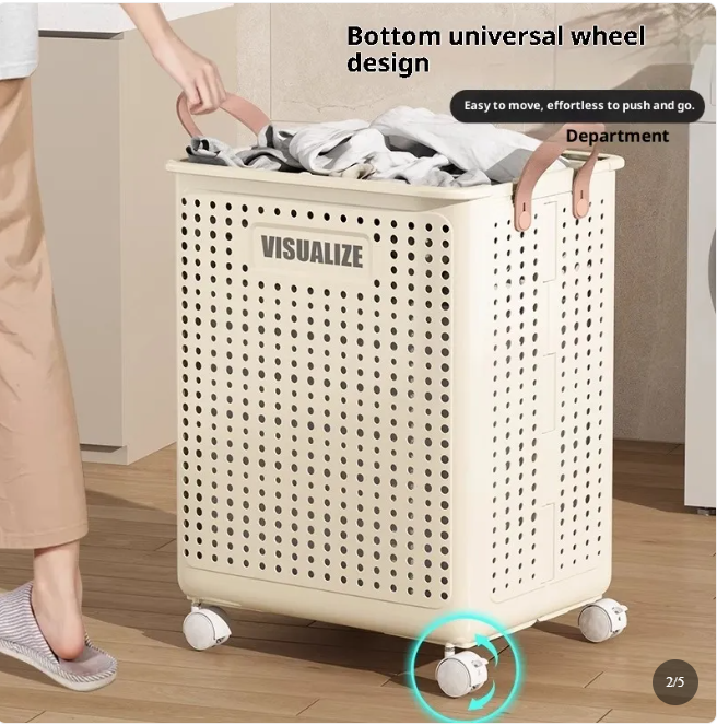 Havenholt Wheeled Laundry Basket with Handles