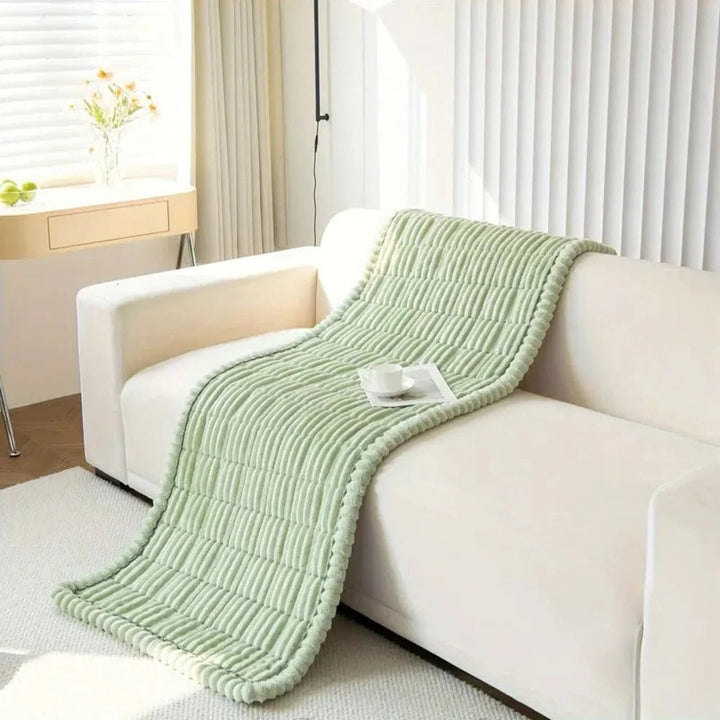 Havenholt Plush Sofa Cover with Pleated Edge