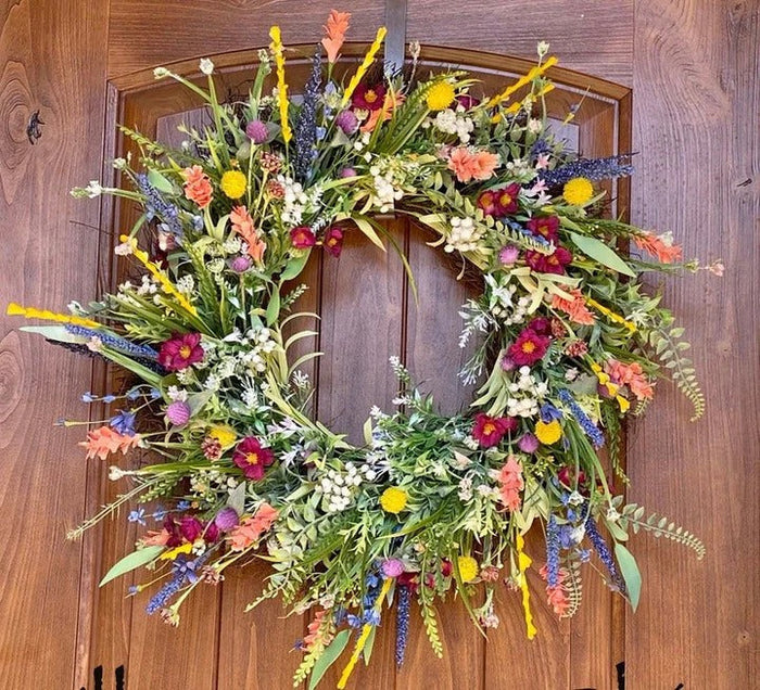 Havenholt Handcrafted Wildflower Wreath for Front Door