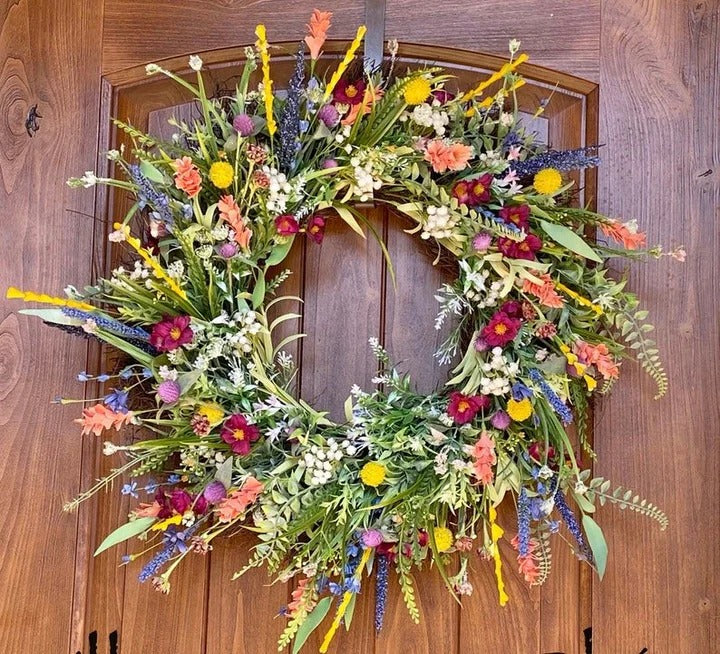 Havenholt Handcrafted Wildflower Wreath for Front Door