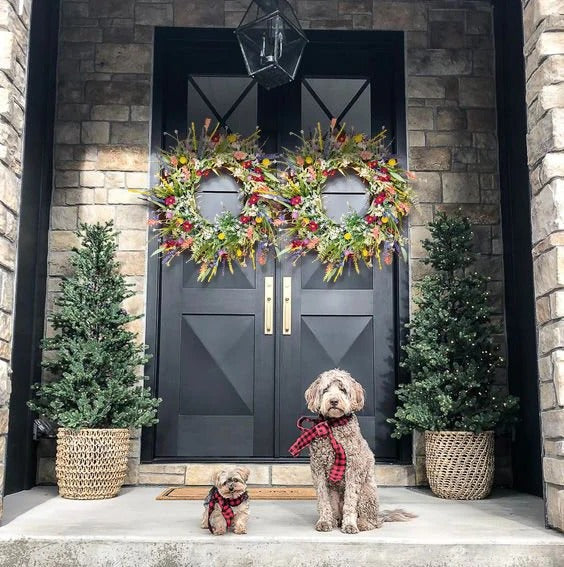 Havenholt Handcrafted Wildflower Wreath for Front Door